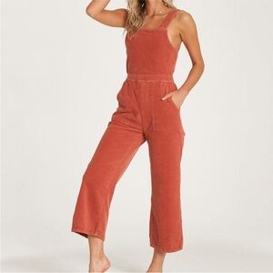 Billabong Get Lost Corduroy Cropped Jumpsuit